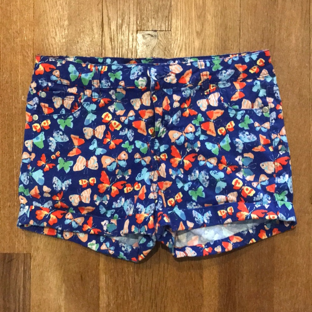 Summer Butterfly Print Shorts (Stretch)